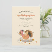 Vegan Thanksgiving Dinner Kaart (Staand voorkant)