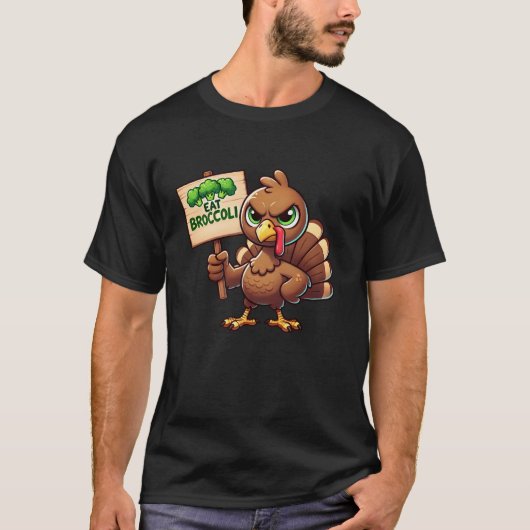 Vegan Thanksgiving Eet Broccoli Turkije Vegetarisc T-shirt (Voorkant)