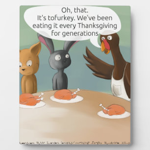 Vegan Thanksgiving Funny Fotoplaat