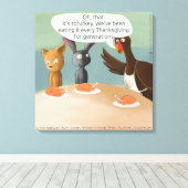 Vegan Thanksgiving Grappige Canvasprint Canvas Afdruk (Insitu (Houten vloer))