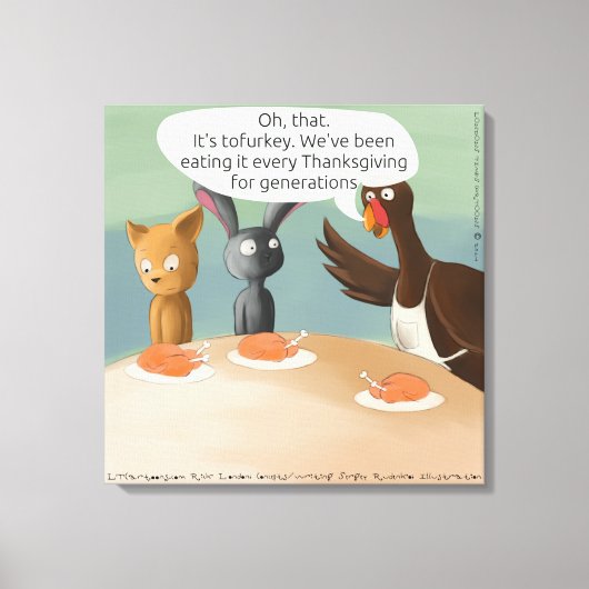 Vegan Thanksgiving Grappige Canvasprint Canvas Afdruk (Voorkant)