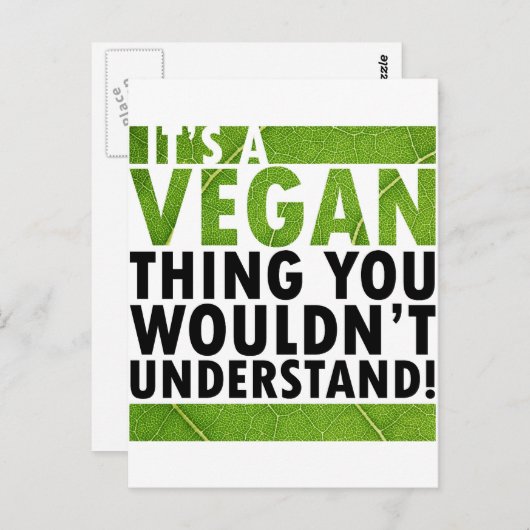 Vegan Thing Briefkaart (Voorkant / Achterkant)