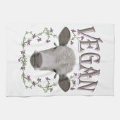 Vegan - Tiere wollen leben Theedoek (Horizontaal)