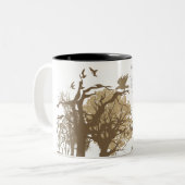 Vegan - Tolstoy quote Tweekleurige Koffiemok (Voorkant links)