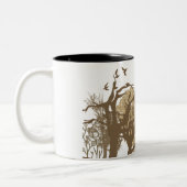 Vegan - Tolstoy quote Tweekleurige Koffiemok (Links)