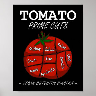 Vegan Tomaat Prime Snijdt Vegetarische Slager Vega Poster