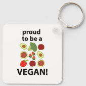 Vegan Trots dat ik Vegan ben Sleutelhanger (Achterkant)
