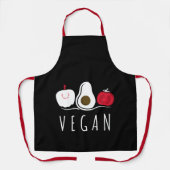 Vegan Typography Tomato Avocado Apple Black Schort (Voorkant)
