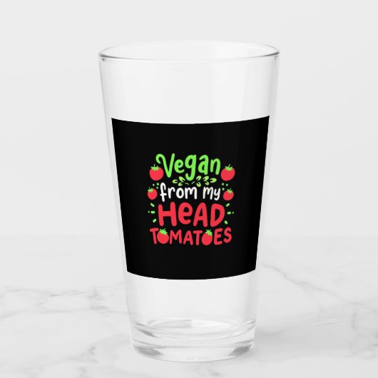 Vegan uit mijn hoofd tomaten glas (Voorkant)