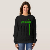 Vegan USA American Flag Vegetarian Farming Vegan 4 Trui (Voorkant volledig)