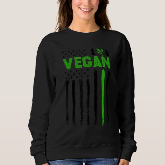 Vegan USA American Flag Vegetarian Farming Vegan 4 Trui (Voorkant)