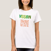 Vegan uw lichaam Quote T-shirt (Voorkant)