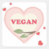 Vegan Valentijnsdag Vierkante Sticker (Voorkant)