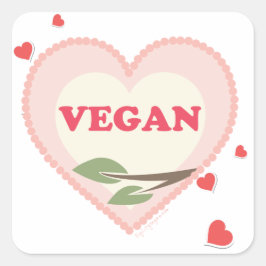 Vegan Valentijnsdag Vierkante Sticker
