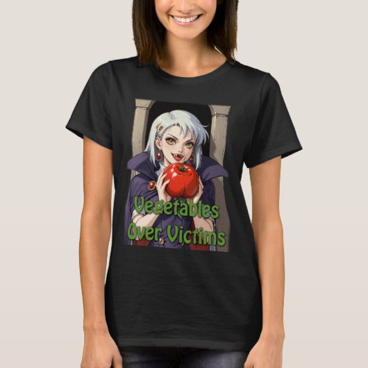 Vegan Vampire Funny Plant gebaseerde kleding T-shirt (Voorkant)