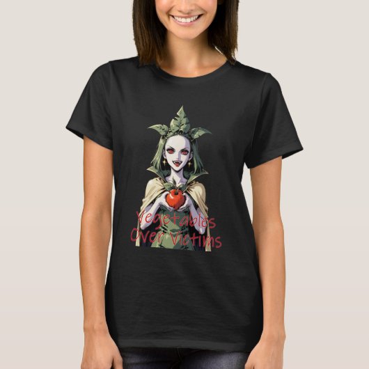 Vegan Vampire Funny Plant gebaseerde kleding T-shirt (Voorkant)