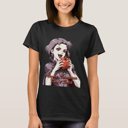 Vegan Vampire Funny Plant gebaseerde kleding T-shirt (Voorkant)