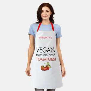 Vegan Van kop tomaten, wit Schort