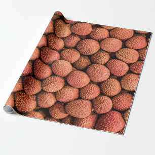 Vegan van Lychees of Litchi-vruchten en vegetarisc Cadeaupapier