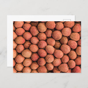 Vegan van Lychees of Litchi-vruchten en vegetarisc Feestdagenkaart