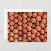 Vegan van Lychees of Litchi-vruchten en vegetarisc Feestdagenkaart (Voorkant / Achterkant)