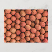 Vegan van Lychees of Litchi-vruchten en vegetarisc Feestdagenkaart (Voorkant)