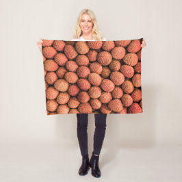 Vegan van Lychees of Litchi-vruchten en vegetarisc Fleece Deken
