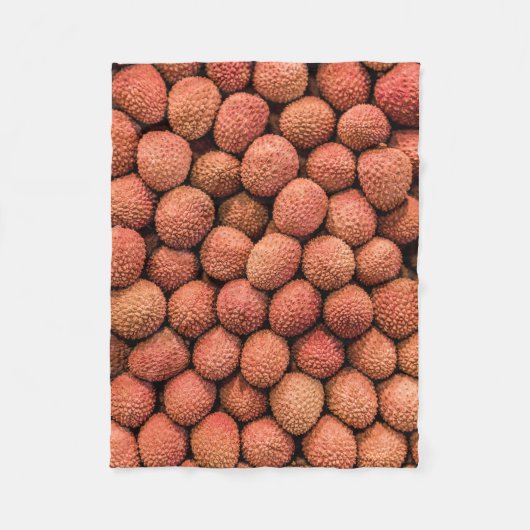 Vegan van Lychees of Litchi-vruchten en vegetarisc Fleece Deken (Voorkant)