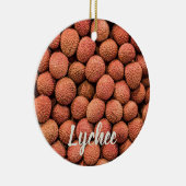Vegan van Lychees of Litchi-vruchten en vegetarisc Keramisch Ornament (Rechts)