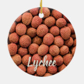 Vegan van Lychees of Litchi-vruchten en vegetarisc Keramisch Ornament (Achterkant)