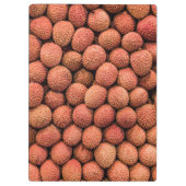 Vegan van Lychees of Litchi-vruchten en vegetarisc Klembord (Achterkant)