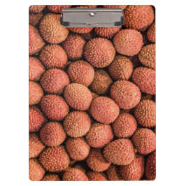 Vegan van Lychees of Litchi-vruchten en vegetarisc Klembord