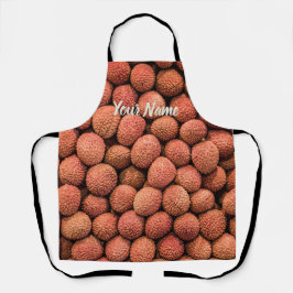 Vegan van Lychees of Litchi-vruchten en vegetarisc Schort