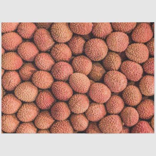 Vegan van Lychees of Litchi-vruchten en vegetarisc Tissuepapier (Voorkant)