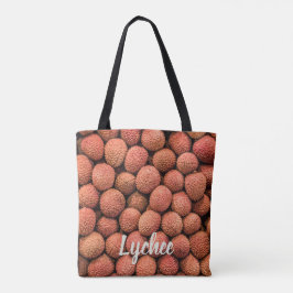 Vegan van Lychees of Litchi-vruchten en vegetarisc Tote Bag