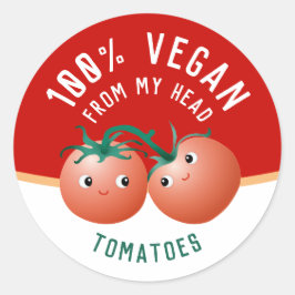 Vegan van mijn hoofd naar mijn tenen etiketteert s ronde sticker