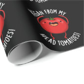 Vegan Van Mijn Hoofd Tomaten Veggie Pun Dark BG Cadeaupapier (Rol Hoek)
