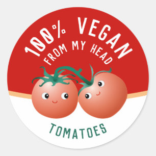 Vegan van top tot teen label leuke tomaten