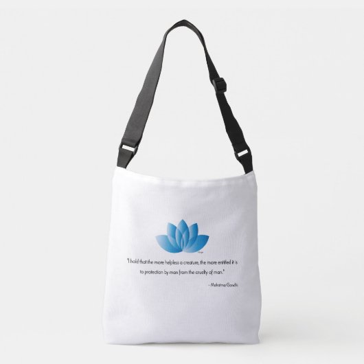 Vegan, Veganism, Mahatma Gandhi Quote Crossbody Tas (Voorkant)