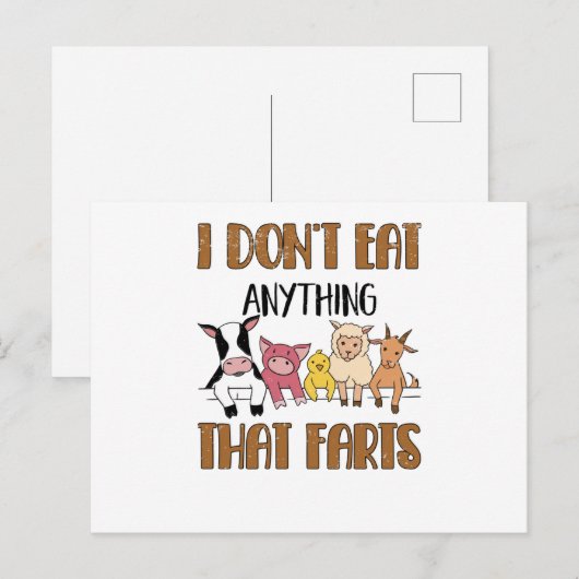 Vegan Veganism Meatlos Vegan Life Briefkaart (Voorkant / Achterkant)