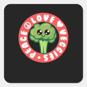 Vegan Vegetables Broccoli Vierkante Sticker