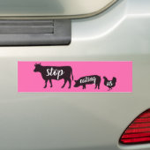 Vegan Vegetarian Animal Rights Bumpersticker (Op auto)