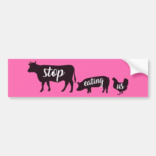Vegan Vegetarian Animal Rights Bumpersticker (Voorkant)