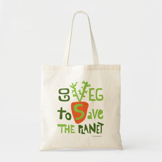 Vegan Vegetarian Doodle Lettering Bag Tote Bag (Voorkant)