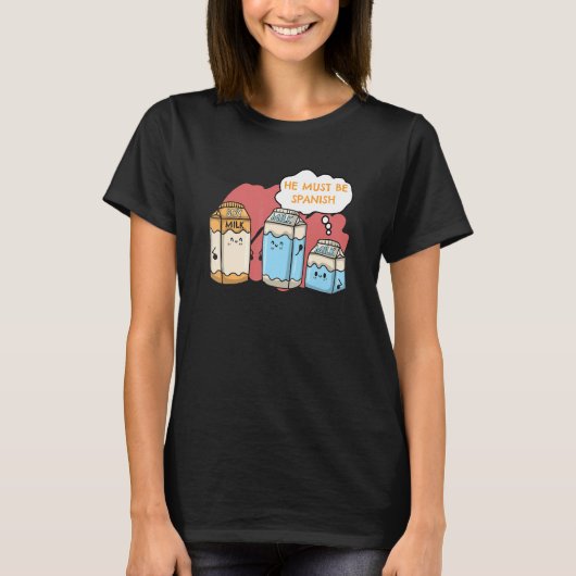 Vegan Vegetarian Food Vegans Soy Milk moet Span zi T-shirt (Voorkant)