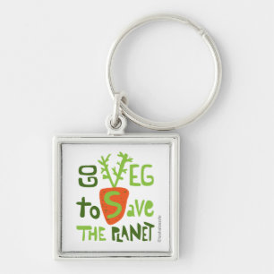 Vegan Vegetarian Hand Lettering Slogan Sleutelhang Sleutelhanger
