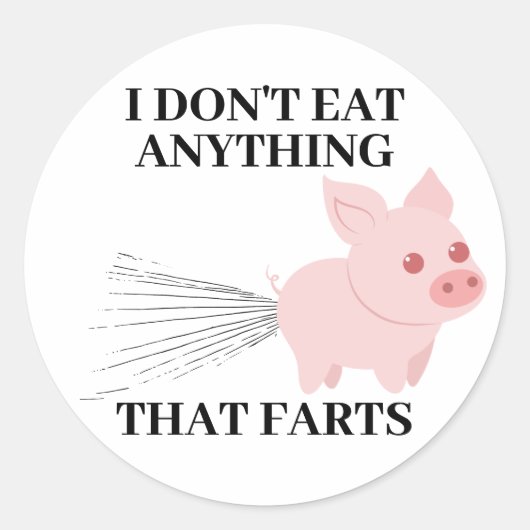 Vegan Vegetarian | Ik eet niets dat zo leuk is Ronde Sticker (Voorkant)
