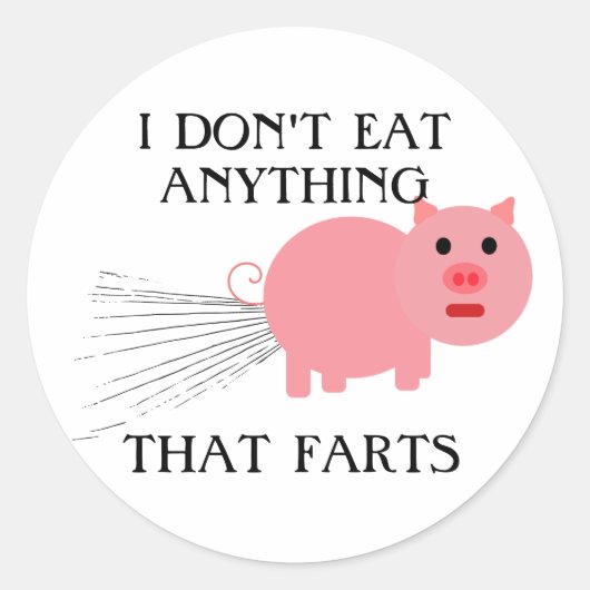 Vegan Vegetarian | Ik eet niets dat zo leuk is Ronde Sticker (Voorkant)