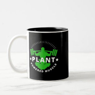 Vegan Vegetarian Plant Broccoli Bodybuilding Lift Tweekleurige Koffiemok