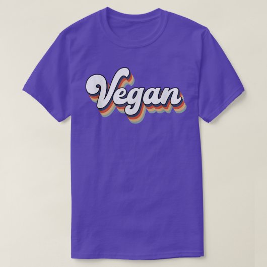 Vegan Vegetarian Retro Style T-shirt (Design voorkant)